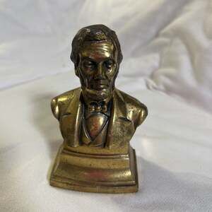 Vintage Brass‎ Bust of Abraham Lincoln by PMC 5.5" Tall